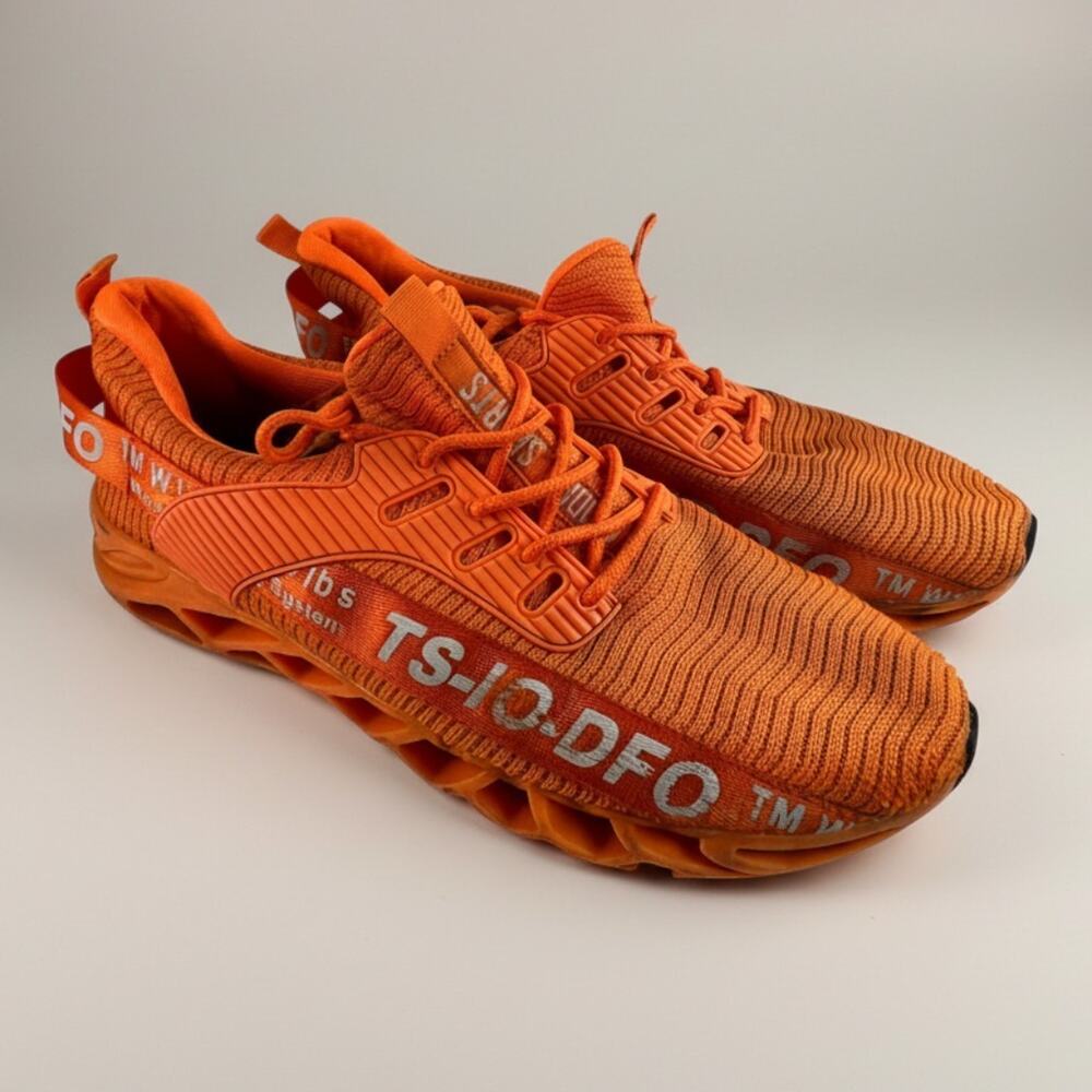TSIODFO Mens Running Shoes Orange Athletic Sneakers Size 12 Trainers